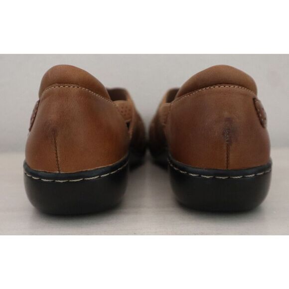 Clarks Women's Sz 9.5W Dark Tan/Brown Leather Ashland Spin Q Mary Jane Flats - Picture 3 of 14
